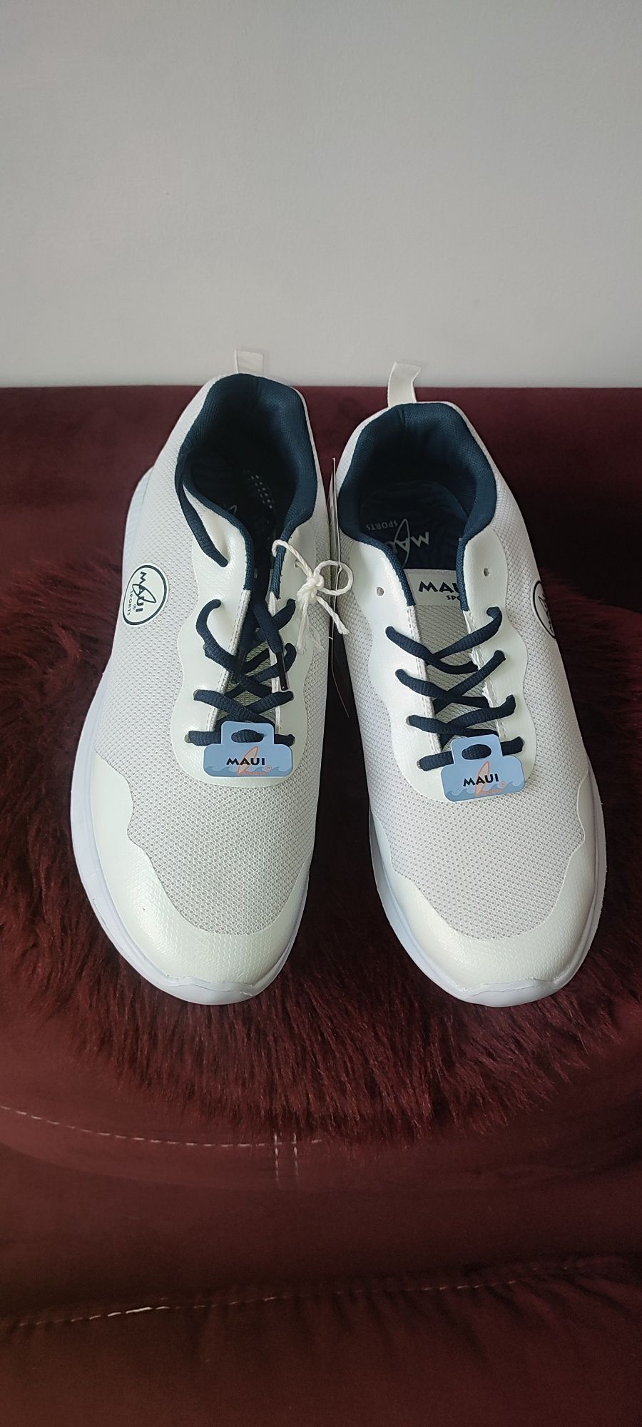 Sneaker albi bărbați material textil