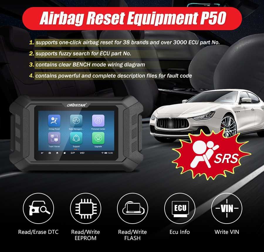 OBDSTAR P50 Airbag Reset + ODO Calibrate + Oil Service Reset Function