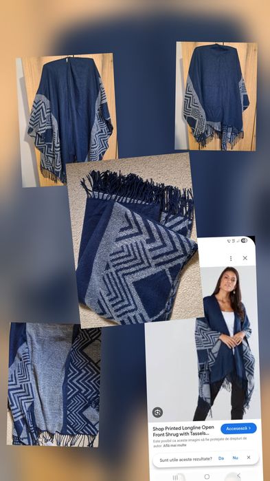 Lot 2 cardigane damă tip poncho, impecabile, material calitate