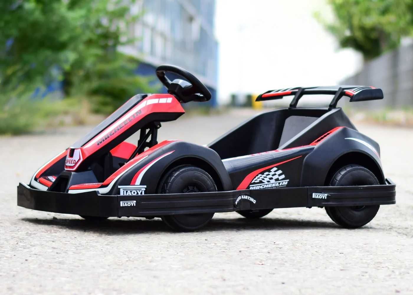 Kart electric pentru copii 3-11 ani BDQ Racing 90W, Roti Moi Rosu