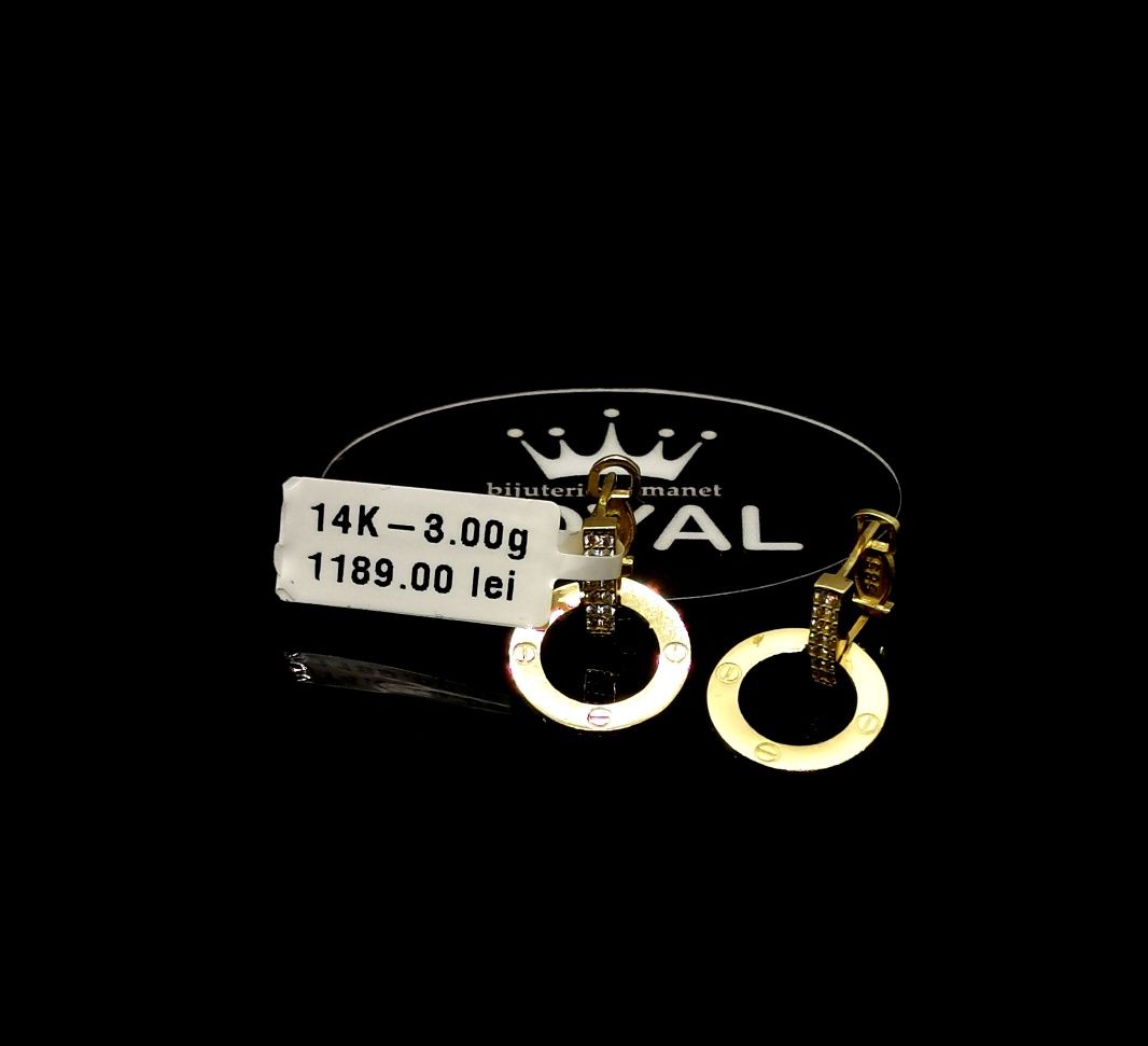 Bijuteria Royal cercei din aur 14k 3.0 gr