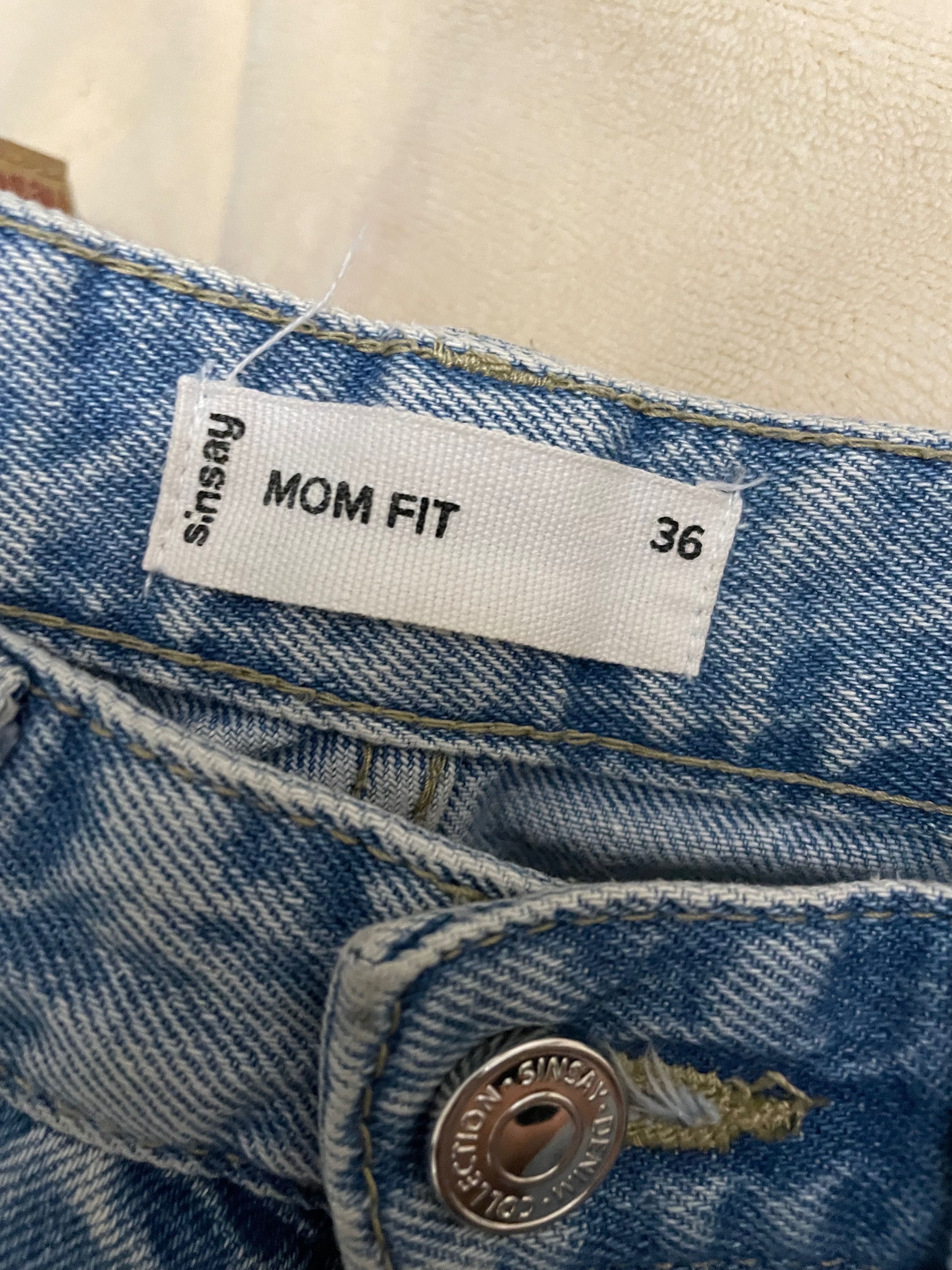 Дънки mom jeans 36, 3броя + клин