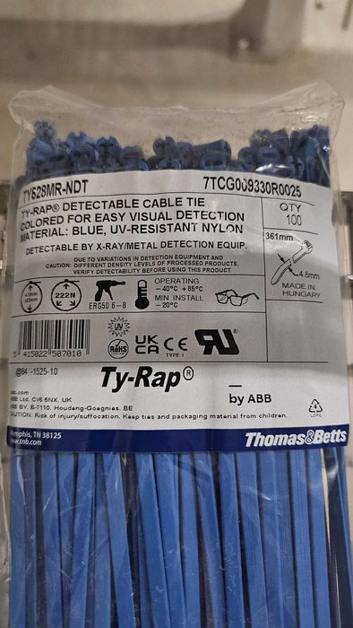 Vând coliere de cablu Ty-Rap detectabile, originale ABB