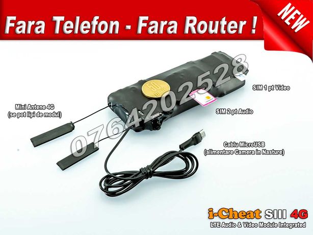 Casca de copiat cu Camera Video FARA Telefon/Router cu Audio integrat!