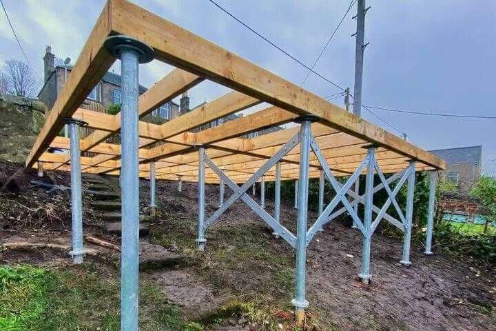 Piloni fundatie , Aframe, tinyhouse, Piloni Grad, container