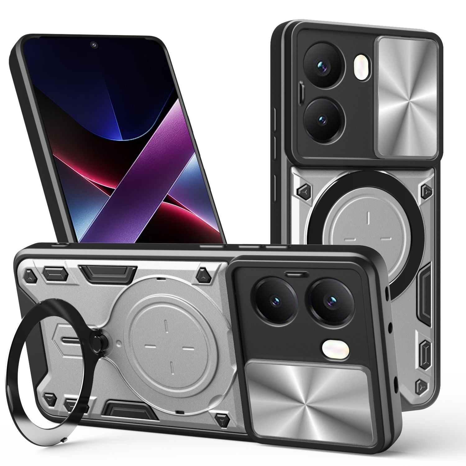 Xiaomi Poco X7 Pro / X6 Pro / GIANT RING Удароустойчив кейс с пръстен