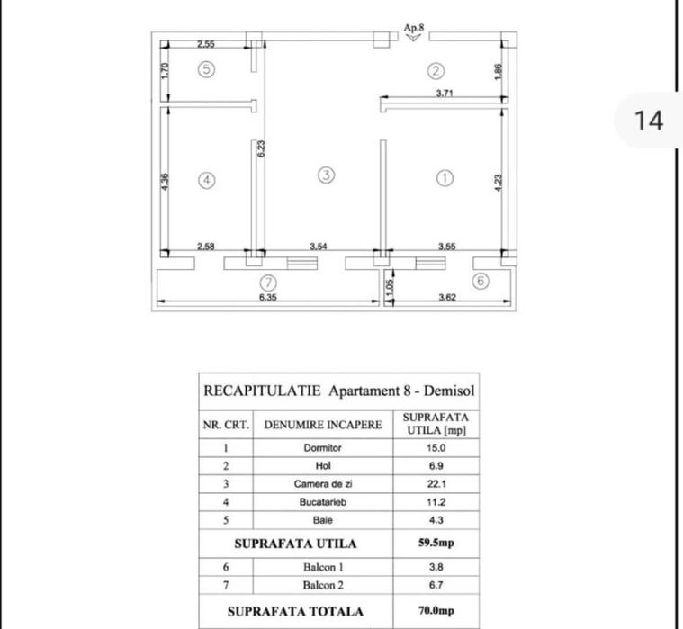 Vanzare apartament Valea Lupului, 70 mp, Mall Moldova, 2 loc parcare