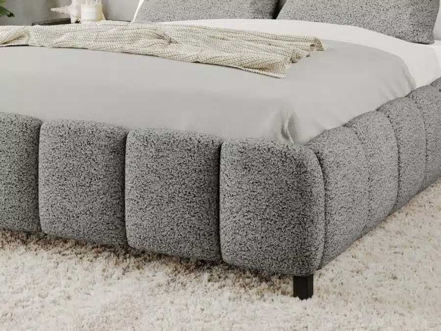 Pat Tapitat Bari Gri Coral 75 cu somiera rabatabila si lada