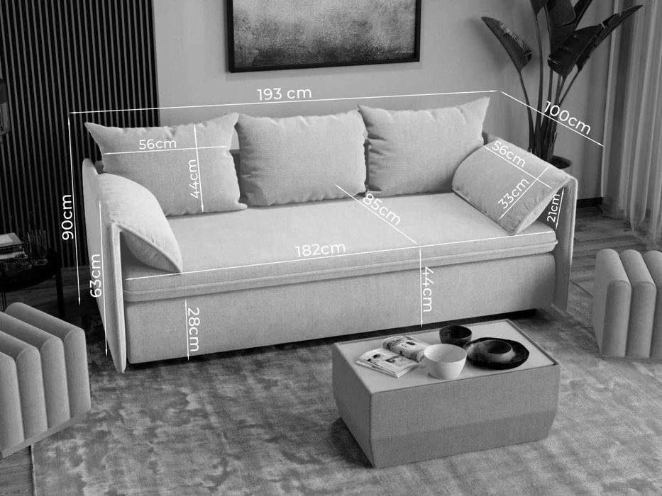 Canapea Extensibila Vanilla Stofa Catifea Gri Deschis