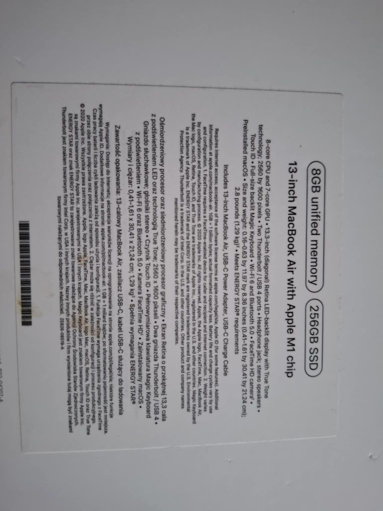 MacBook Air 13,3" 2020, 8GB, 256GB