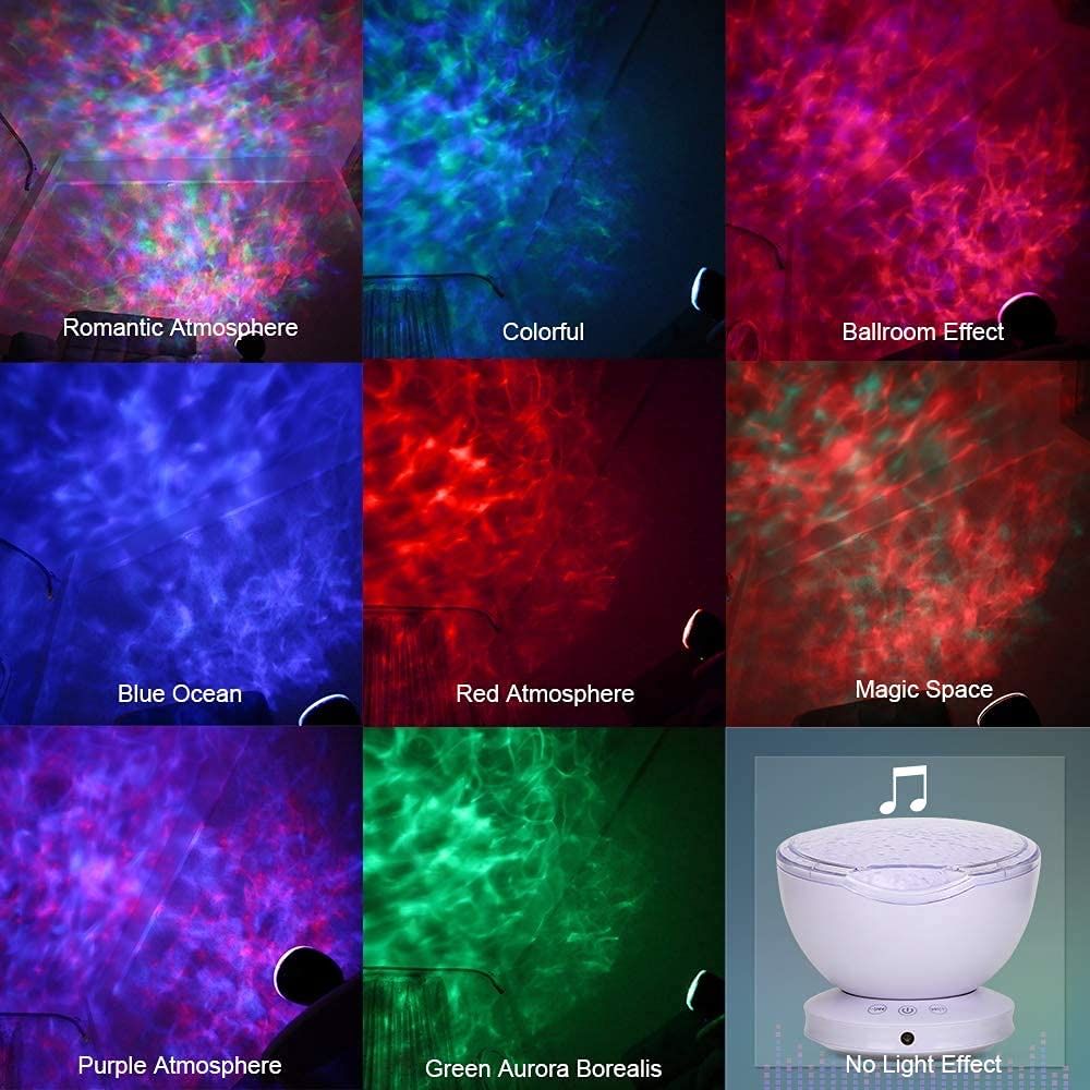 Смарт Проектор океански вълни,12 LED/6 мелодии/дистанционно/8 цвята