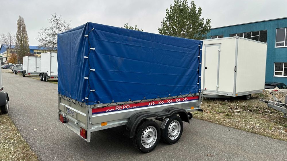 Remorca 750 kg doua axe Repo,auto,moto,atv,basculabila Noua