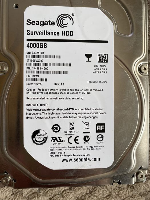 Segate 3.5 4TB на 100 процента
