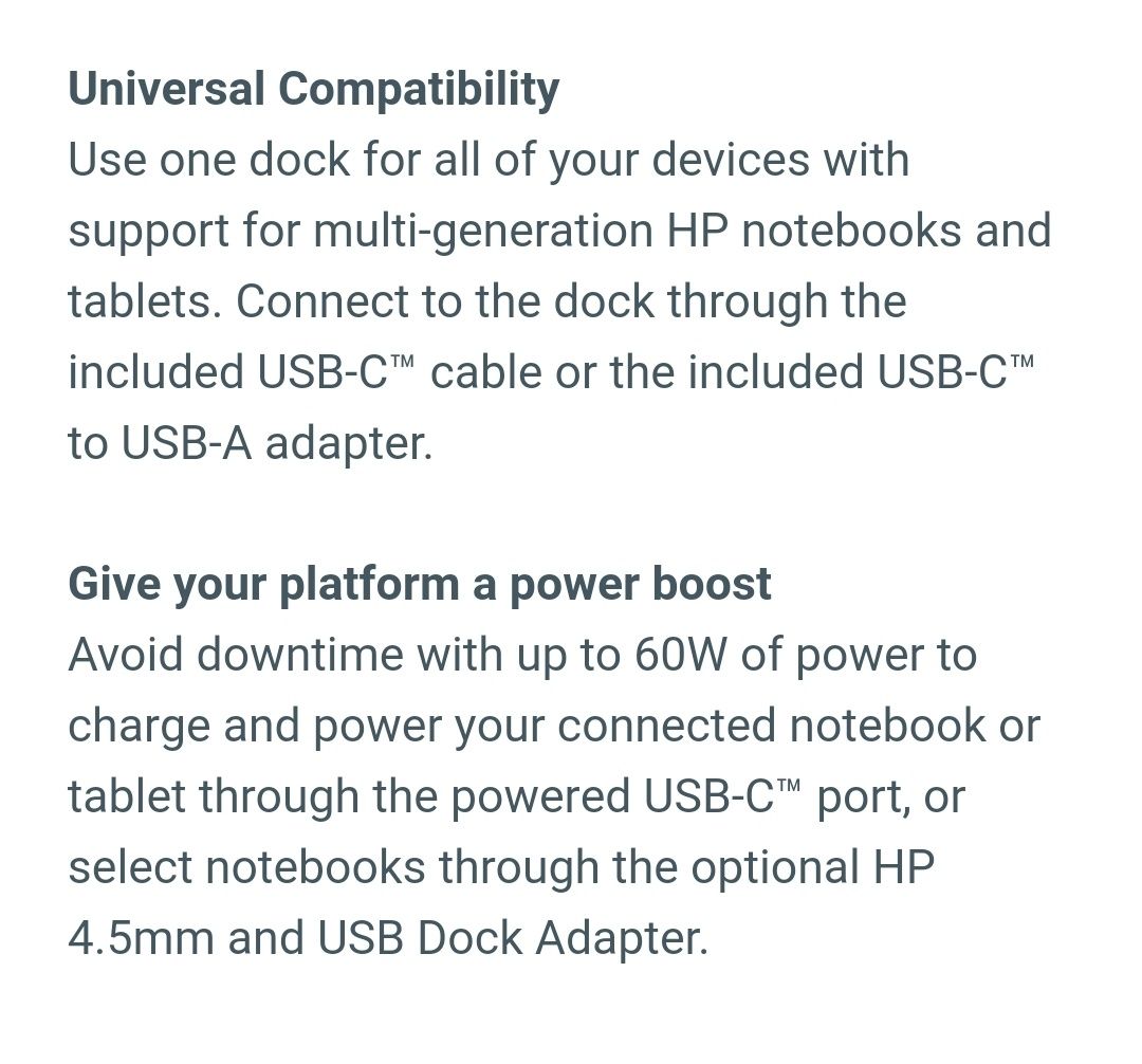 HP type C. Universal Dock 4K.