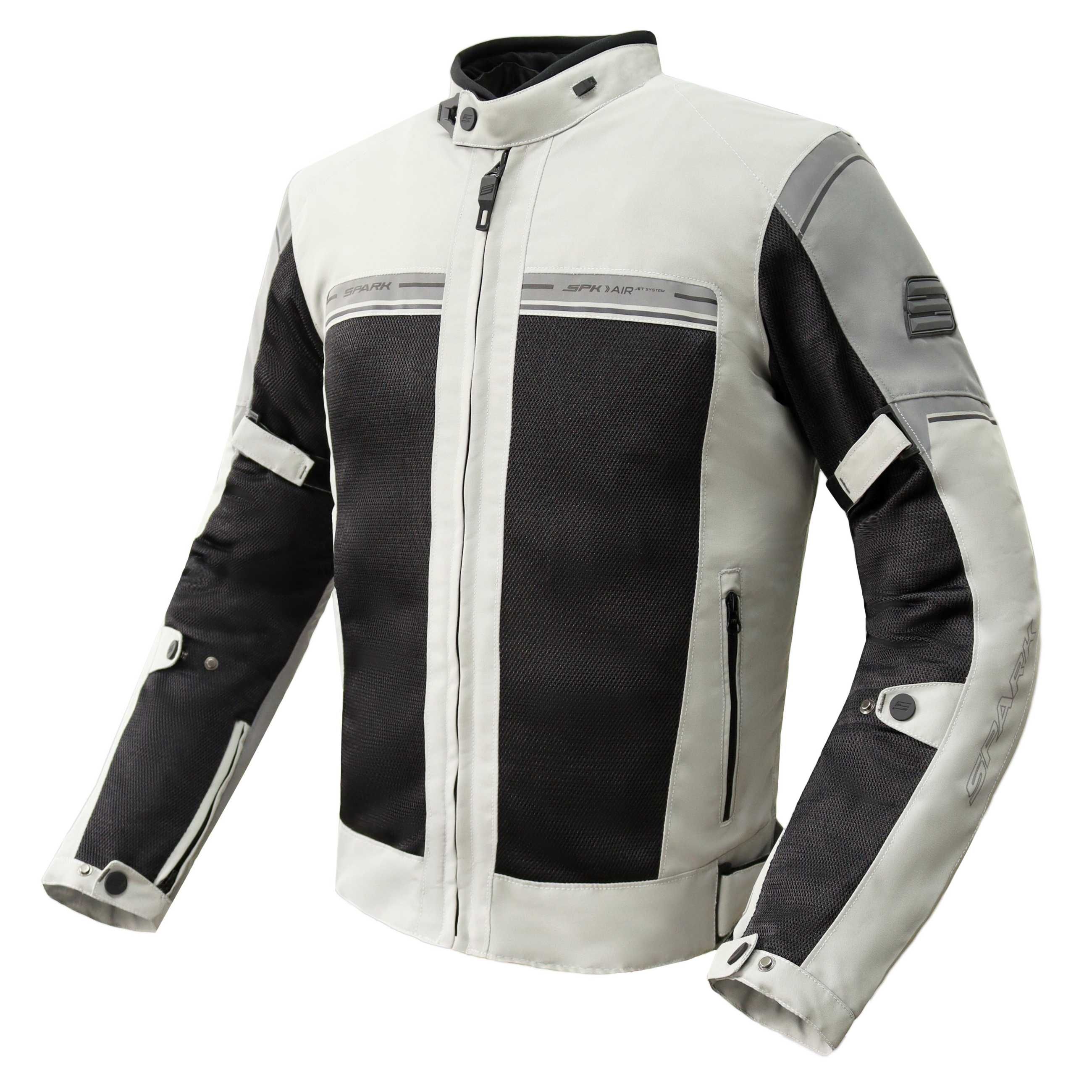 Geaca moto NOUA textil Spark Breez gri cu mesada de ploaie detasabila