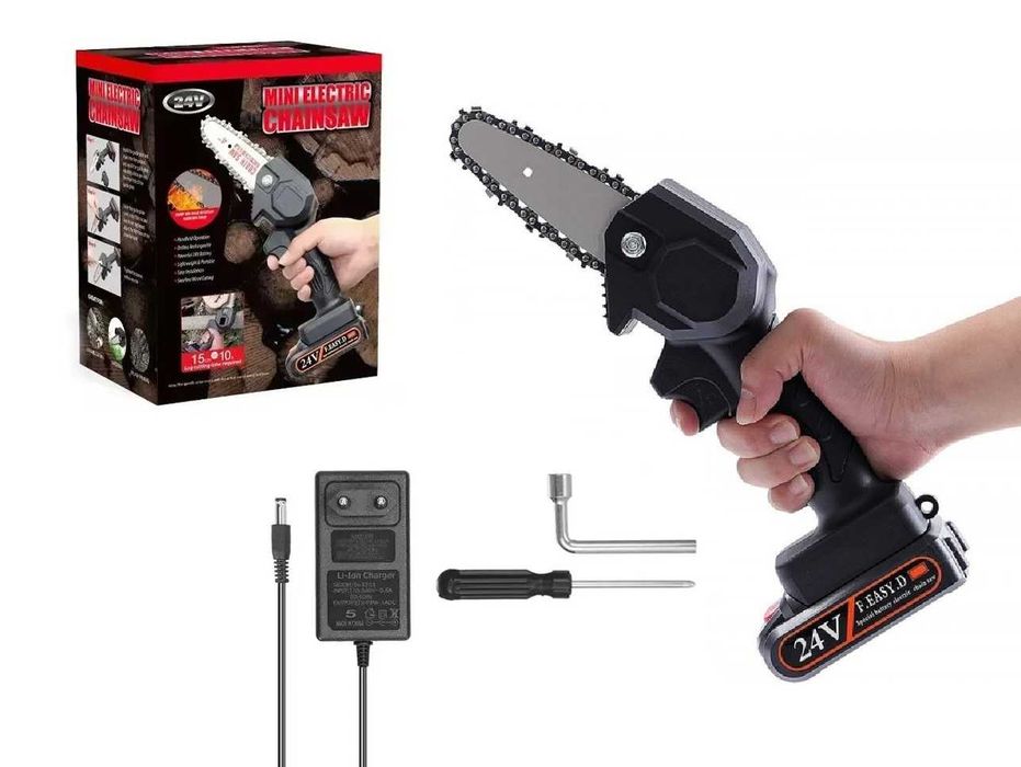 Мини верижен трион F Easy D 550W 24V Батерия и зарядно резачка