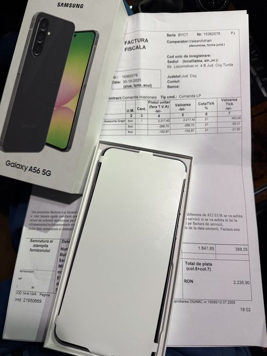 samsung A56 nou (128/8gb) factura ,garantue