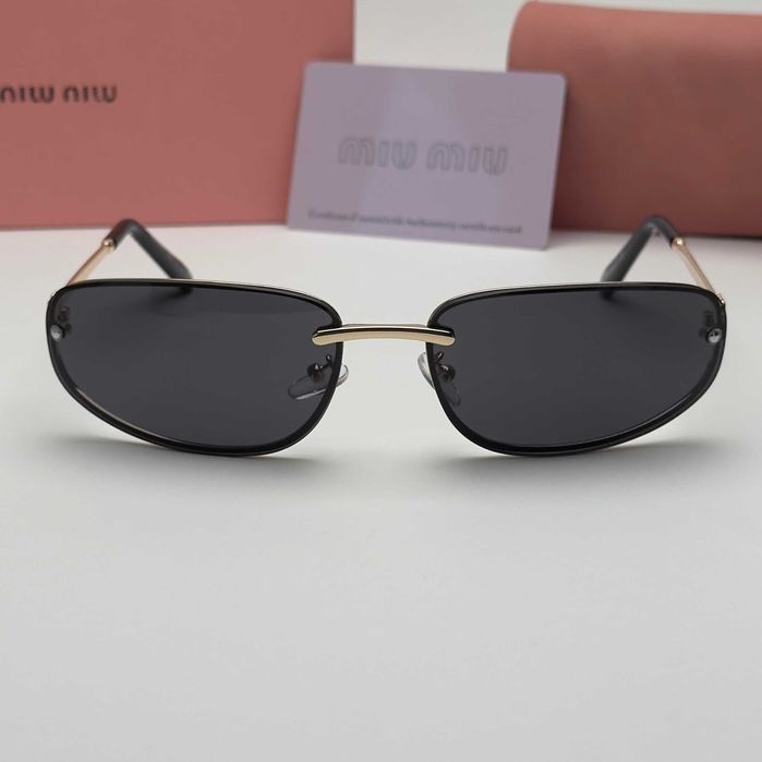 Слънчеви очила Miu Miu Black Limited нови, дамски метални с лого UV400