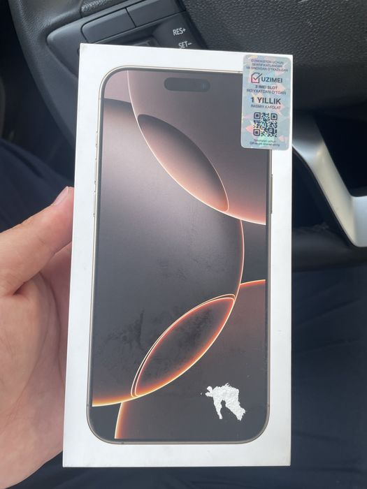 IPhone 16 pro max desert titanium, yangi karobka ochilmagan