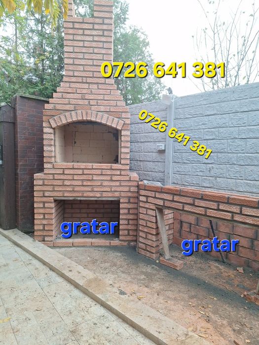 Gratar rustic de cărămidă plita țărănească cuptor de pâine afumături m