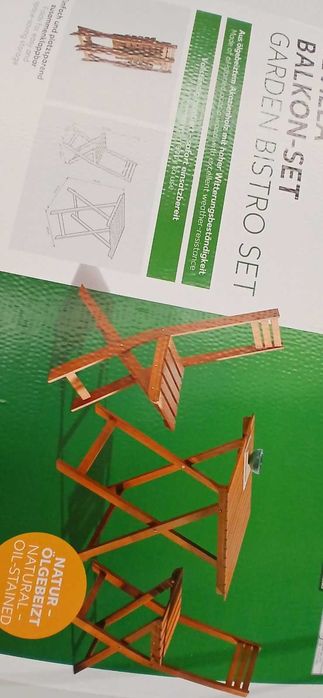 Комплект за балкон / Маса с 2 стола от акациева дървесина