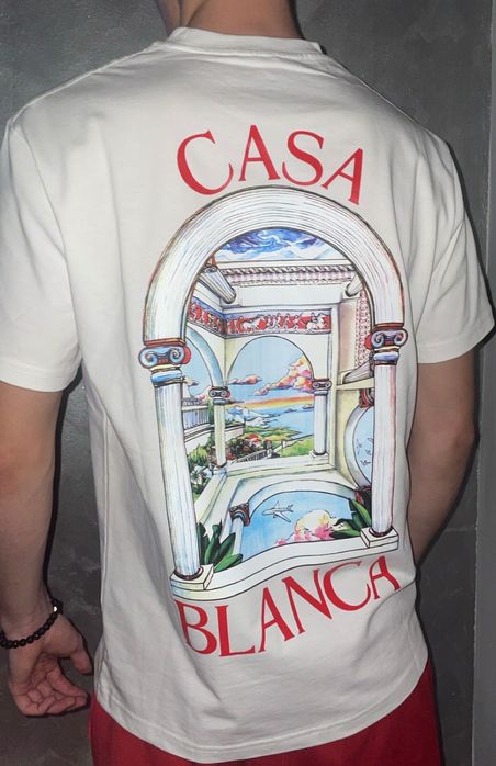 Casa Blanca PREMIUM – Alb cu print | S–XXL)