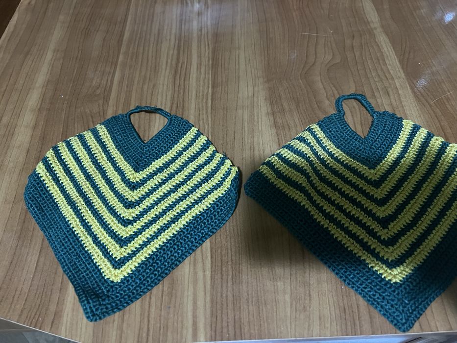 Mileu macrame cu model verde 2 bucati