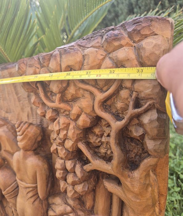 Tablou 3D sculptat în lemn masiv - basorelief