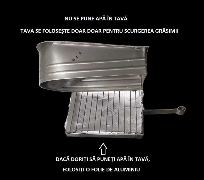Gratar aragaz cu capac pt friptura tava pt scurgerea grasimii 30x25 cm