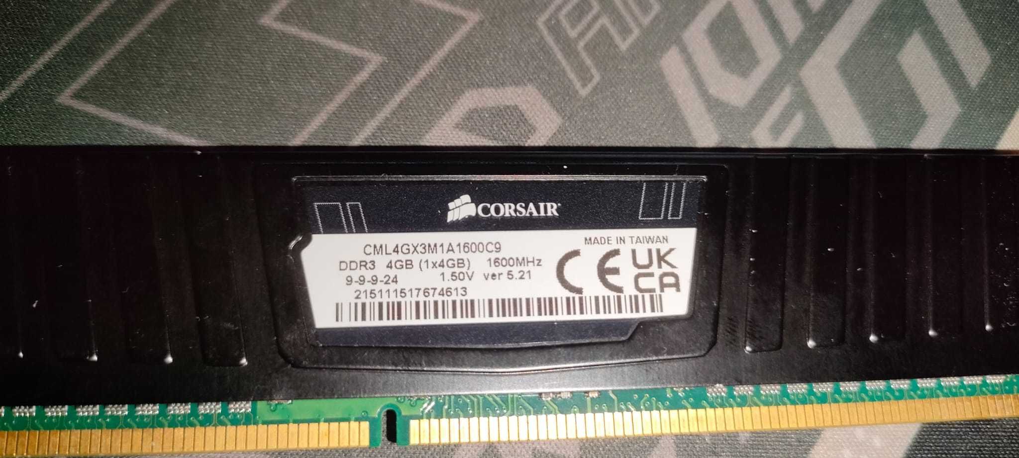 Memorie RAM Corsair Vengeance 4GB DDR3 1600MHz CL9 CML4GX3M1A1600C9