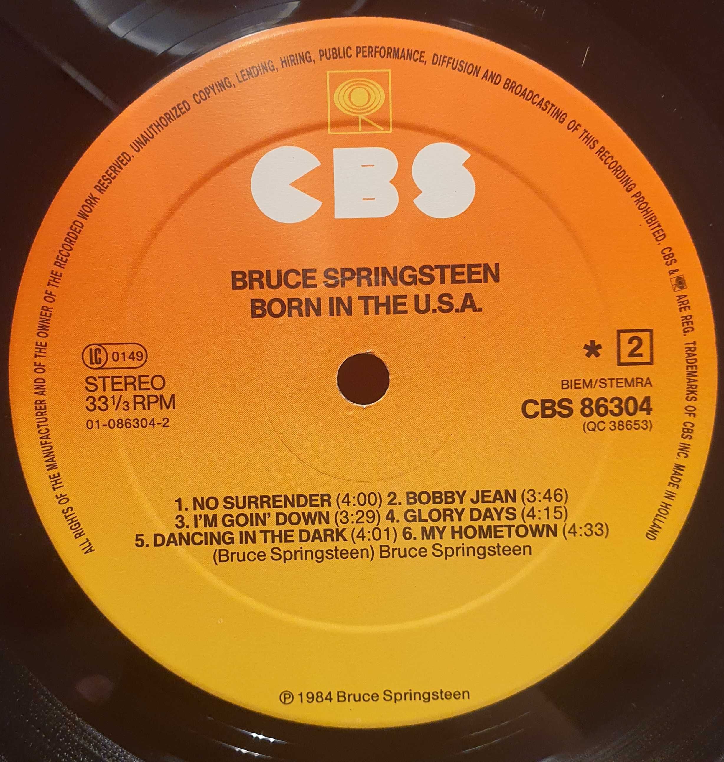 Vinyl Bruce Springsteen Born In The U.S.A. prima presă din EU din 84'.