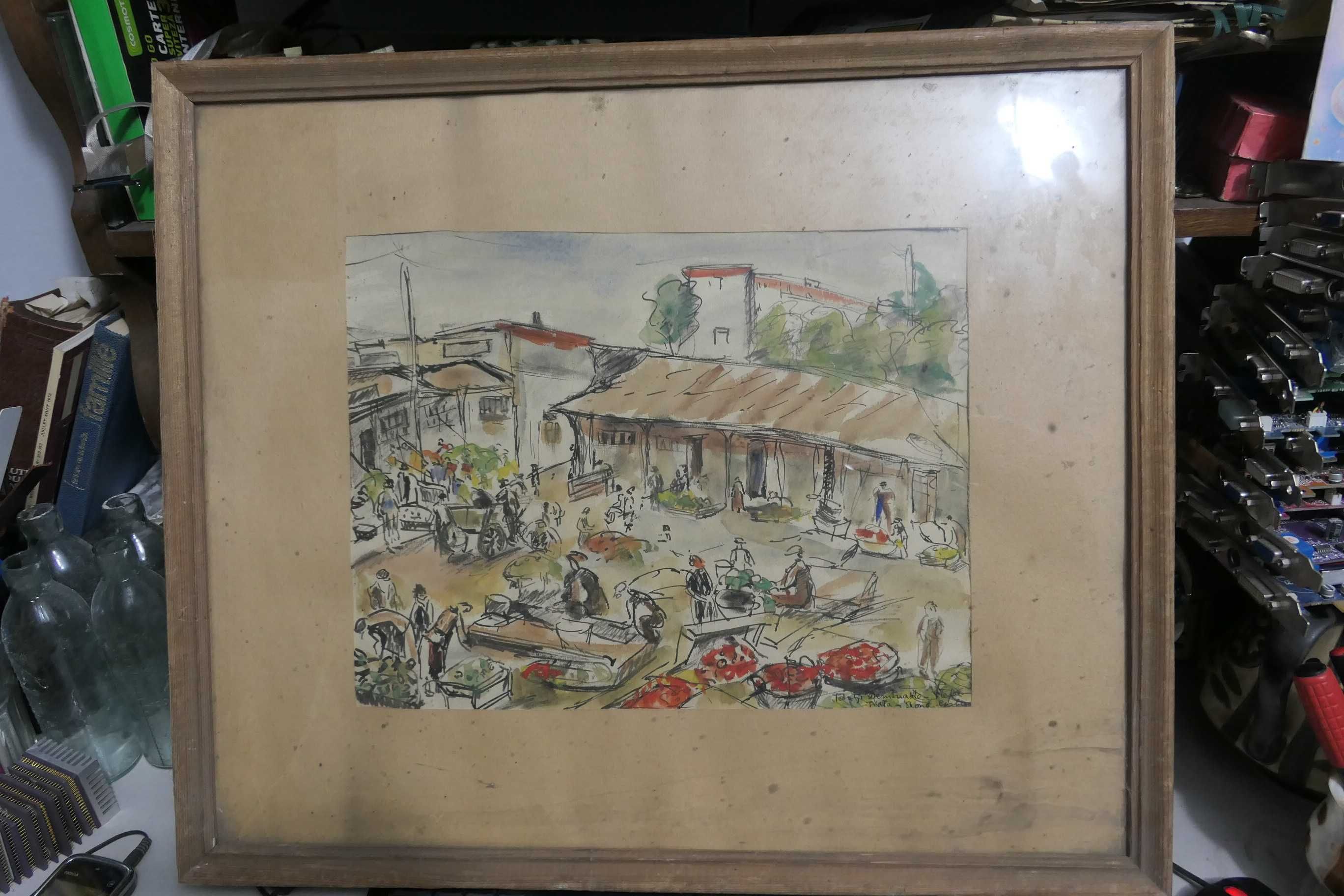 Tantzi Demetriade-Stefan Vechea Piata de flori George Cosbuc 51/45cm