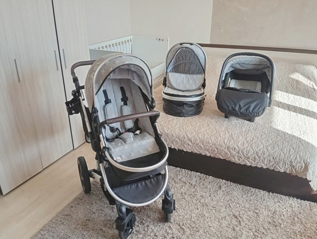 Бебешка количка 3в1 Lorelli Boston сива