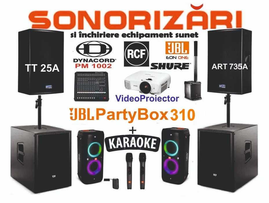 Sonorizari Inchirieri boxe RCF JBL-Party Nunti crestine Proiector