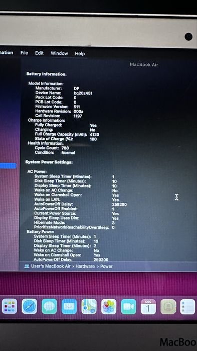 Macbook Air 6.1 Mid 2013 A1465 i5 1.3Ghz 4GB RAM 128gb ssd 1,5gb video