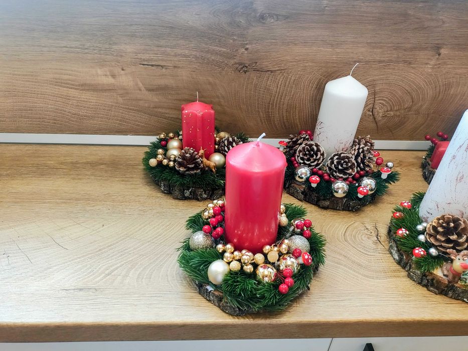 Ръчно изработени коледни свещници