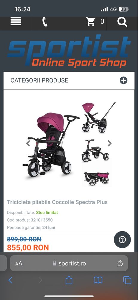 Tricicleta pliabila spectra plus