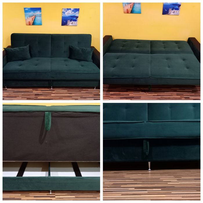 Canapea extensibilă 3 locuri, nouă, ladă depozitare, 235x95 dimensiuni