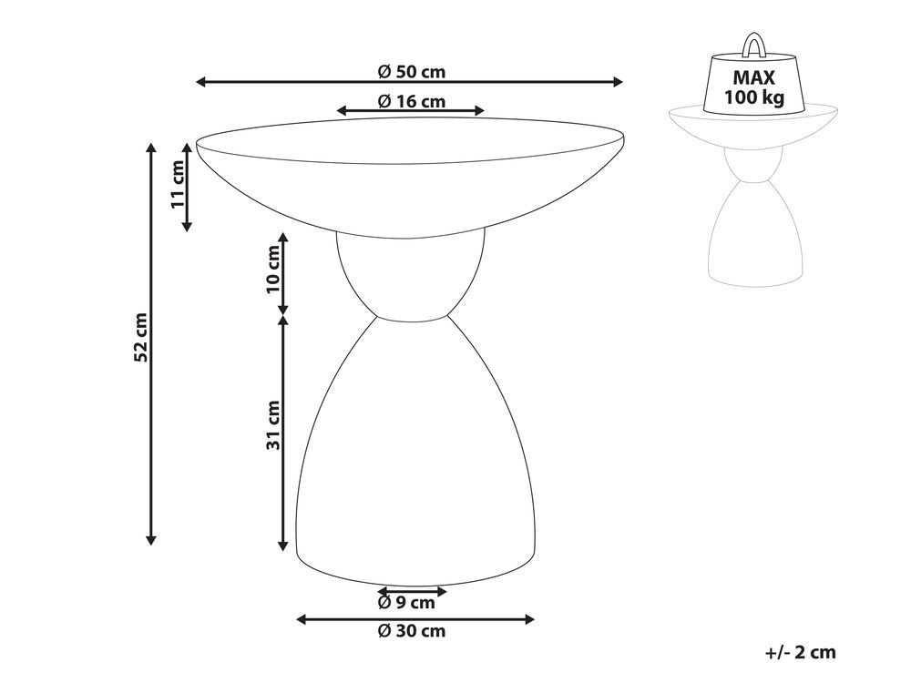 Măsuță laterală/ decorativă de cafea cu design modern, Beliani