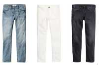 4 blugi slim fit H&M, marime 31-US/S-M/42-44, alb / albastru / negru
