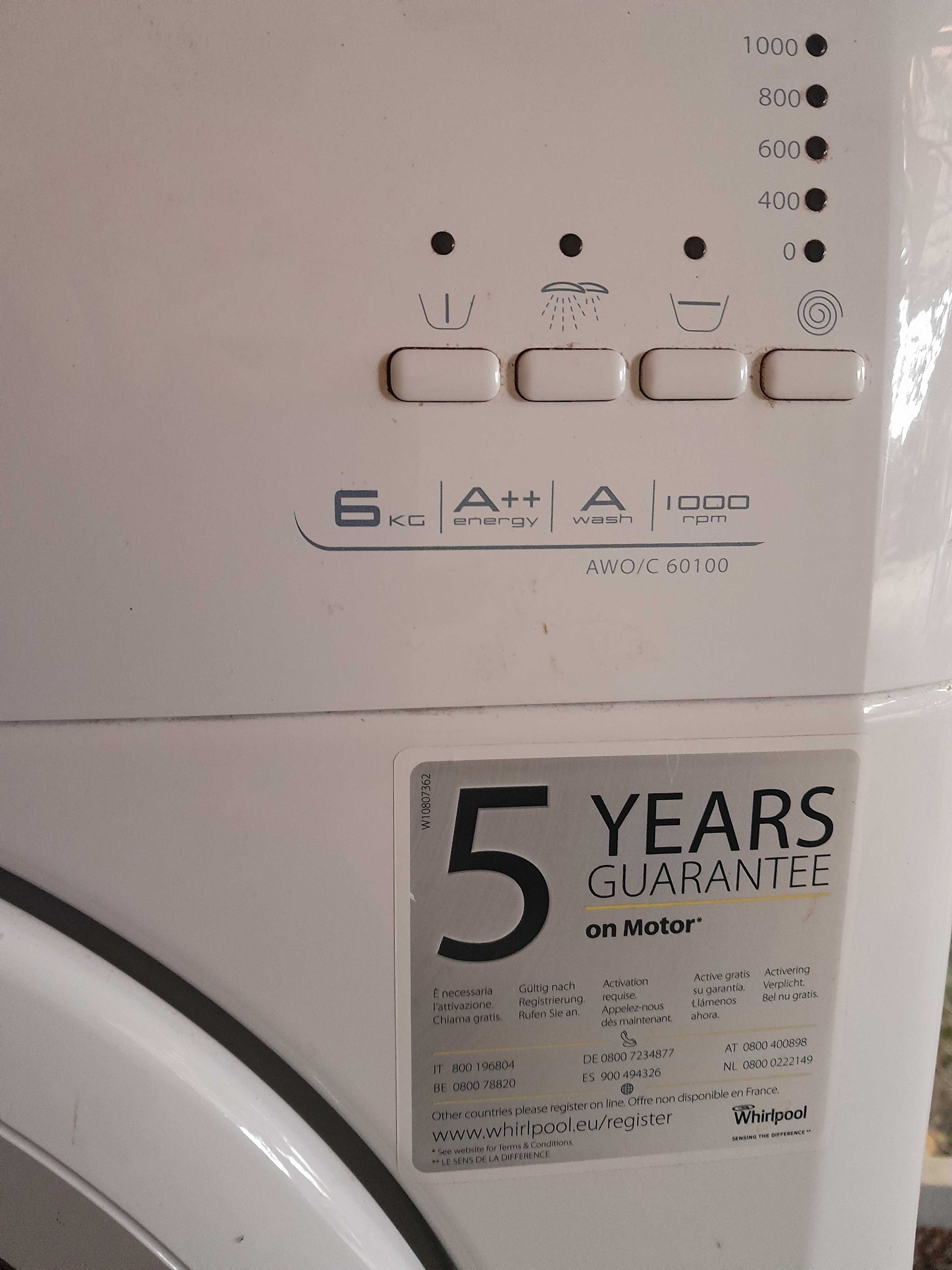 Продавам пералня Whirlpool AWO/C 60100 с проблем
