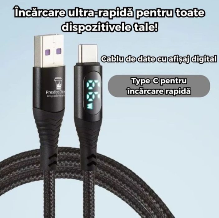 Cablu Date si Incarcare Rapida 66W,display fastcharge