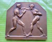 F342-Placheta boxeri N.M.I. mester A.WEINBERGER Viena 1922 bronz aurit