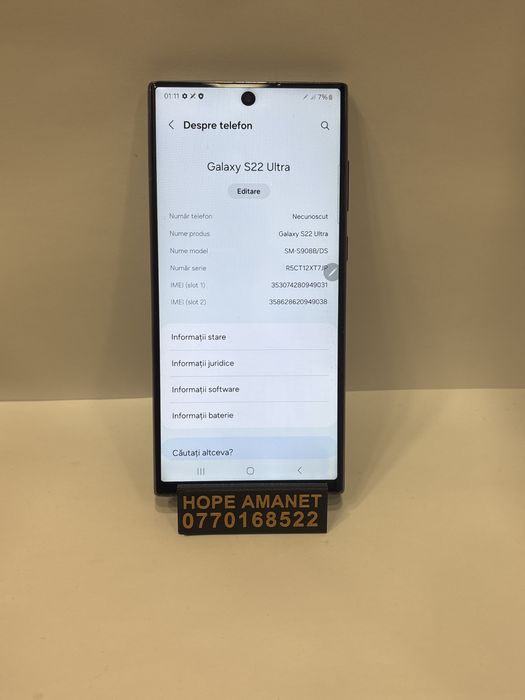 Hope Amanet P1/ Samsung S22 Ultra 128 GB 8 GB RAM #35755