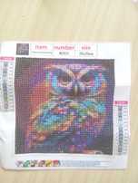 Goblen cu diamante bufnita 20x20cm