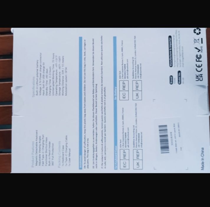 Mapa+Tastatura wireles tip carte pentru tableta Ipad A16 11th generate