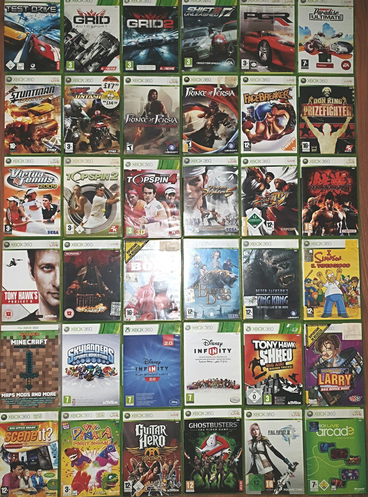 GRID Test Drive Tennis Top Spin Street Fighter Tekken Box  Xbox360