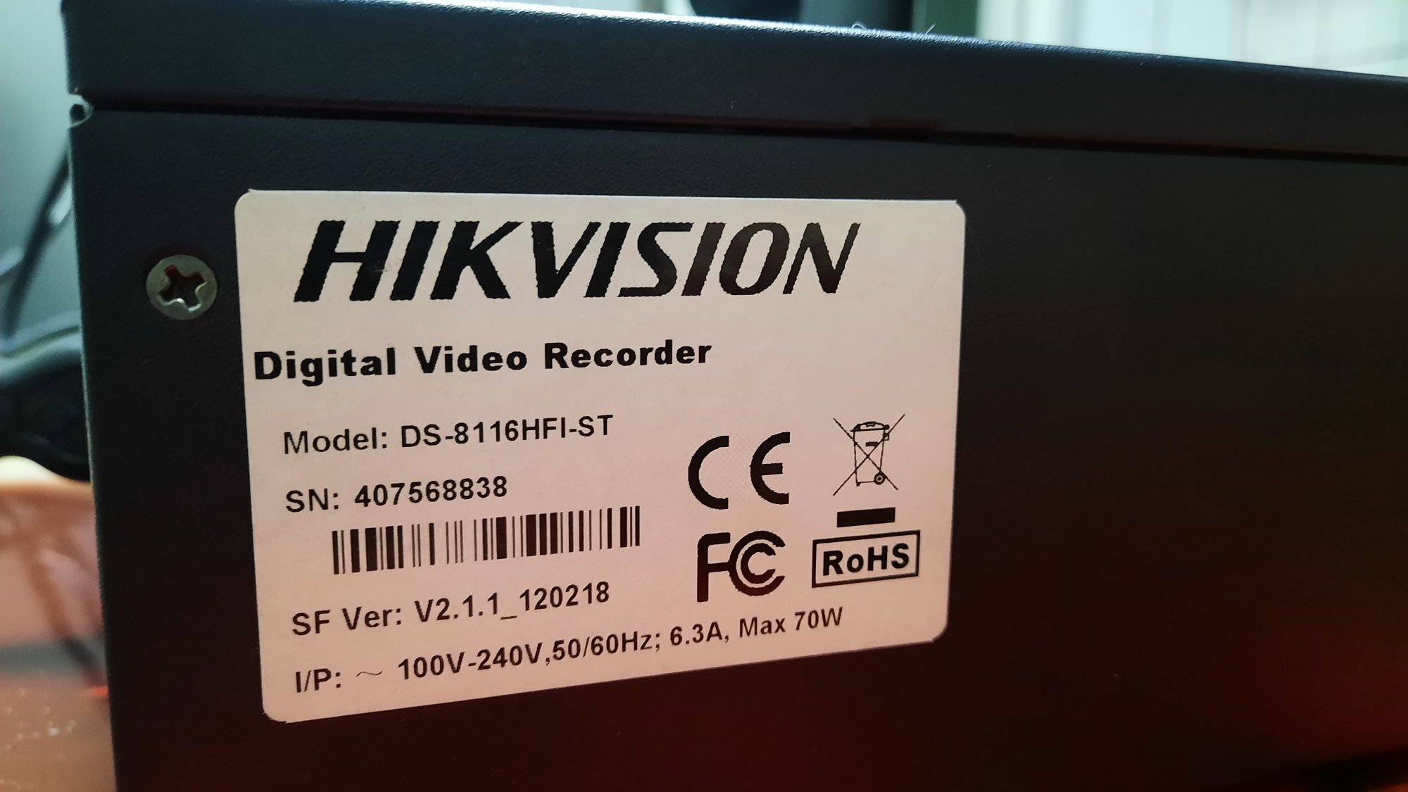 DVR Hikvision 16-channel DS-8116HFI-ST
