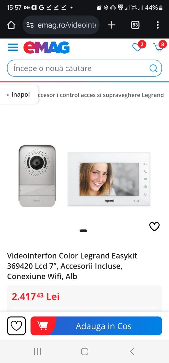 Oferta! Videointerfon Color Legrand Easykit 369420 Lcd 7”, Accesorii I