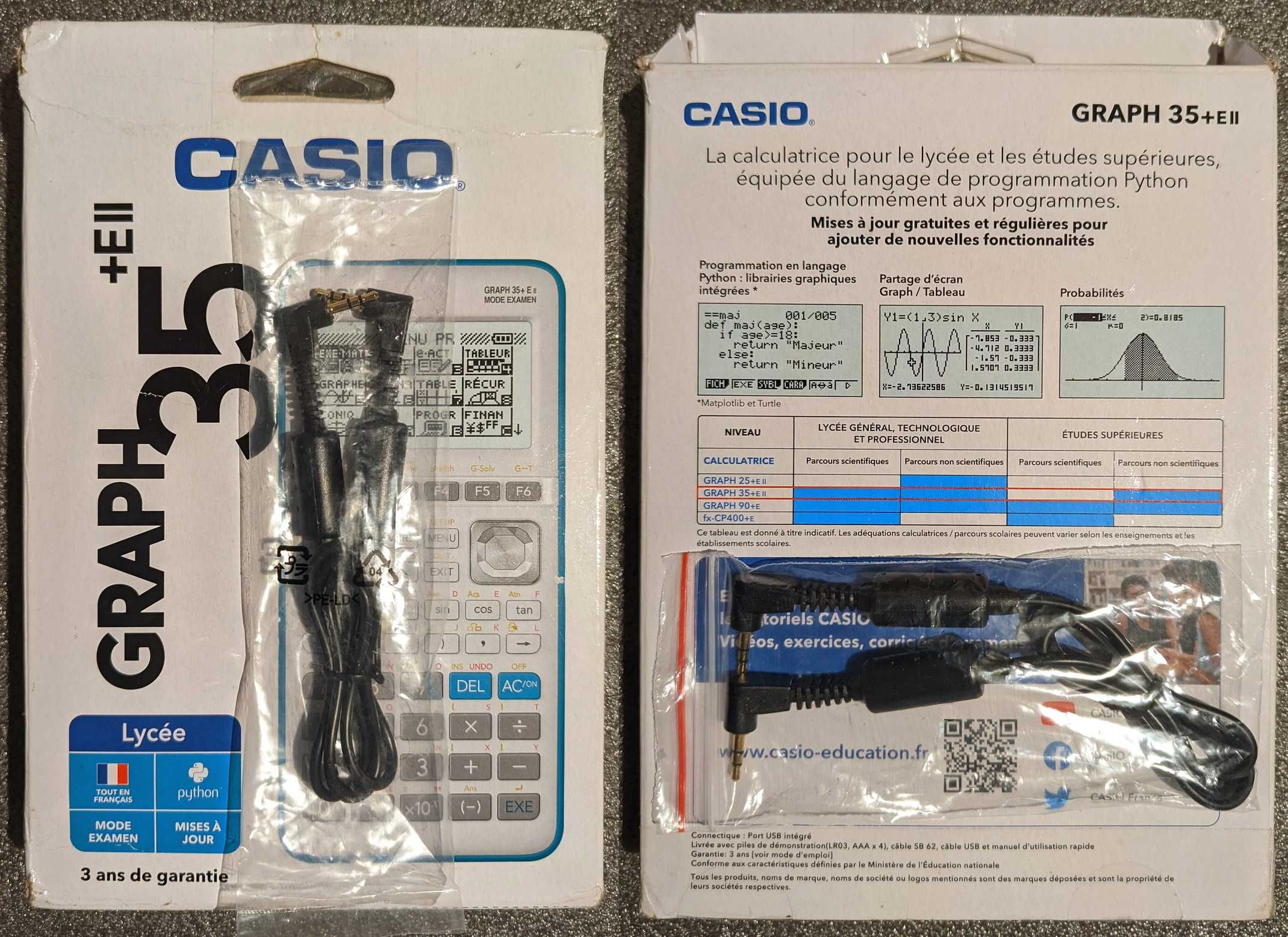 Calculator științific grafic nou Casio Graph 35+E II programare PHYTON